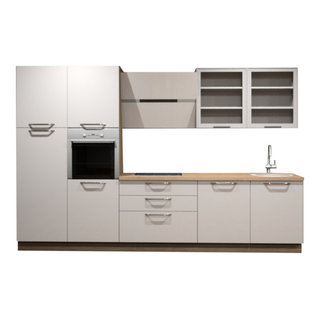 White Shaker L-Shape 12x12 Cabinet Set for 96H Kitchen