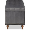 Kaylee Button-Tufted Storage Ottoman Bench - Gray, Brown