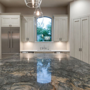 Opal White Slab Kitchen