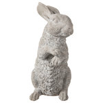 Urban Trends Collection - 12" Cement Standing Rabbit Figurine Concrete Gray Finish - UTC figurines are made of the finest cements which makes them tactile and attractive. They are primarily designed to accentuate your home, garden or virtually any space. Each figurine is treated with a washed washed concrete that gives them rigidity against climate change, or can simply provide the aesthetic touch you need to have a fascinating focal point!!