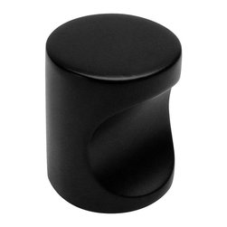 Cosmas - Cosmas 3312FB Flat Black Cabinet Finger Pull, 3/4" Diameter, Set of 5 - Cabinet And Drawer Knobs