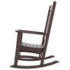 WestinTrends 2PC Outdoor Patio HDPE Adirondack Porch Rocking Chair Set, Dark Brown