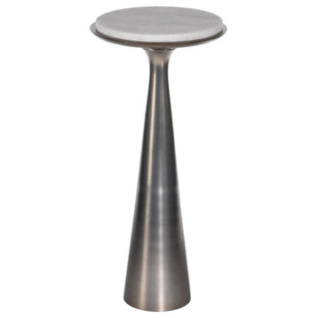 "Funnel" 19.5" Tall Marble Top Drink Table