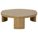 Sunpan - Alouette Coffee Table - Inspired by modern design, this round coffee table features complementing oval legs for a stylish touch. Features a light brown oak veneer top with solid oak wood legs. Also available in a dark brown oak wood finish. As wood is an organic, porous material, these pieces will contain natural variation of texture and may also exhibit fine indentations and cracks. Wood pieces will also display a disparity of colour and grain, and visible knots and burls that add to the character of each piece.