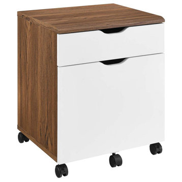 Envision Wood File Cabinet, Walnut White