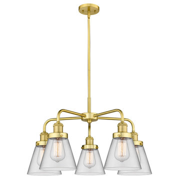 Innovations Cone 5 24.25" Chandelier Satin Gold