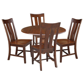 42 in. Dual Drop Leaf Table with 4 Splat Back Dining Chairs