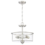 Craftmade - Craftmade Bolden 2 Light Semi Flush/Pendant, BP Nickel - Bold clean lines and gentle curves offer an elegant feel to your home. Clear seeded glass shades compliment the graceful shapes of the Bolden collection setting the stage for a look that is luxurious and effortless.