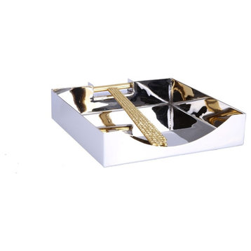 Classic Touch Square Napkin Holder With Mosaic Design