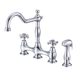 Danze Opulence&trade; Two Handle Bridge Faucet with Spray - Kitchen Faucets