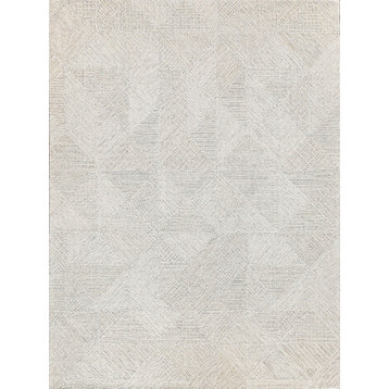 Caprice Handmade Hand-Tufted Wool Beige/Ivory Area Rug, 5'x8'