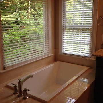 Simple, elegant and glamorous Raleigh Master Bath remodel.