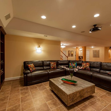 Basement Built for Entertainment in Clifton, Virginia