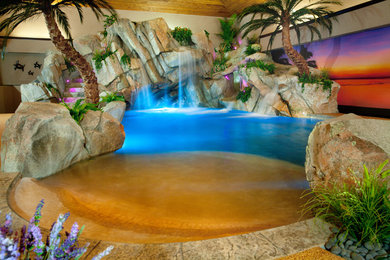 Example of an island style pool design in Cincinnati