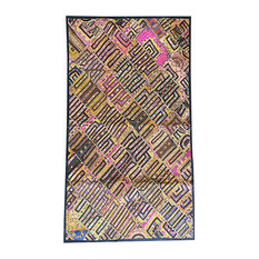 Mogul Patchwork Tapestry Vintage Embroidered Kutch Bohemian Table Throw