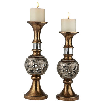 14" and 16”H Langi Candleholder Set, Candles Included