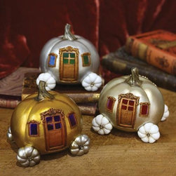 Fairy Godmother's Pumpkin Carriage - Holiday Accents And Figurines