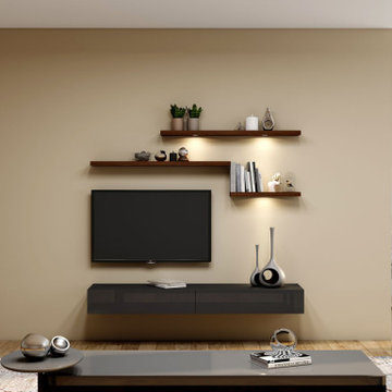 TV unit Storage Base Drawer Carini Walnut finish supplied by Inspired Elements