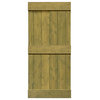 Stained Solid Pine Wood Sliding Barn Door, Jungle Green, 30"x84", Mid-Bar