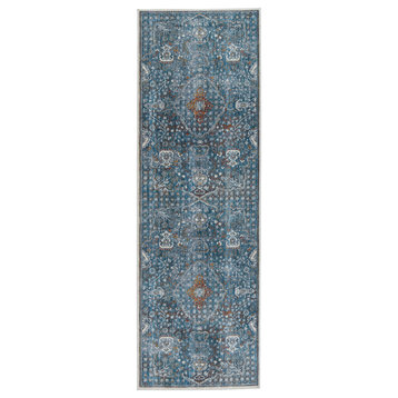 Vibe by Jaipur Living Harkin Medallion Area Rug, Blue/Gray, 3'x12'