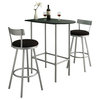 Swivel Bar Stools With Low Back in Silver, Set of 2
