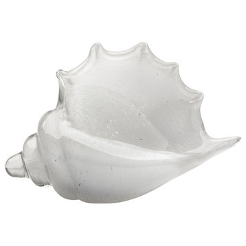 Triton Shell, White Blown Glass