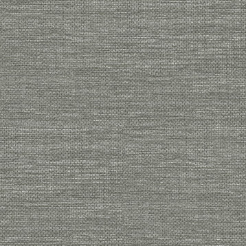 4066-26560 Malin Grey Faux Grasscloth Non Woven Unpasted Modern Wallpaper