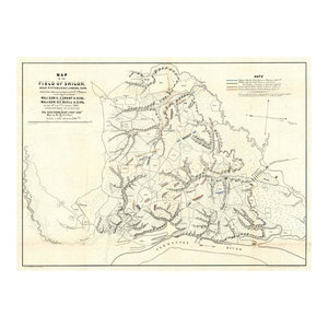 24x36 Vintage Reproduction Civil War Map Field Of Shiloh Pittsburgh 1862