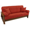 Solid Microsuede Full Futon Cover Set, Cardinal Red