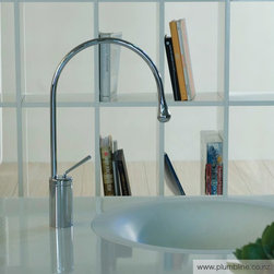 Goccia Mid Basin Mixer R125mm Spout - Bathroom Basins