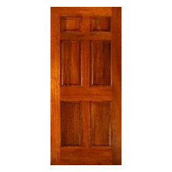 EXMA600 MAHOGANY HURRICANE IMPACT RESISTANT RATED 6 PANEL DOOR (1-3/4") - Windows And Doors