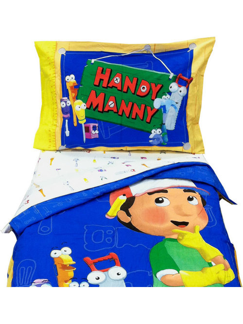 Construction Bedding And Room Decorations Crown Crafts Infant S Disney Handy Manny Toddler Bedding Set