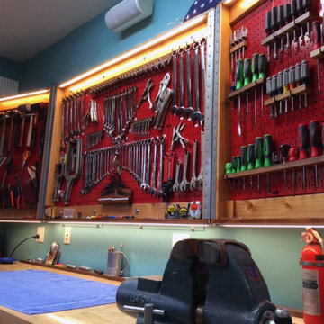 Folding Pegboard Cabinet Doors - Wall Control Red Metal Pegboard