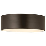 Z-Lite - Z-Lite Harley 3 Light Flush Mount, Bronze - The contemporary Harley flush mount metal drum has classic appeal with a low profile that conveys understated elegance through its large-scale silhouette. It is available in a choice of Brushed Nickel, Polished Chrome, Matte Black, Bronze, and Rubbed Brass finishes.