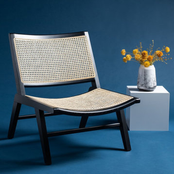 Talbot Rattan Accent Chair Black / Natural