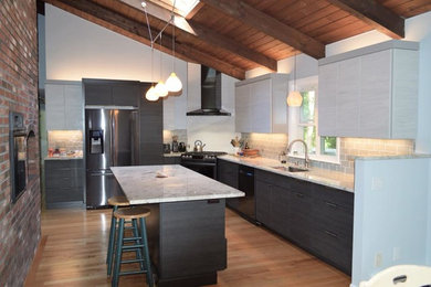 Inspiration for a contemporary kitchen remodel in Boston