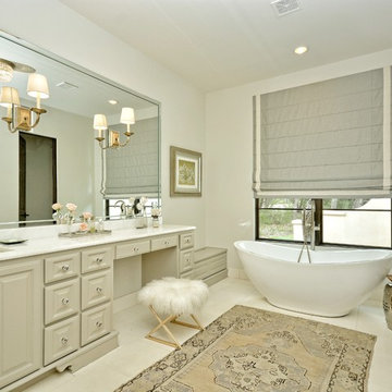 Santa Barbara Transitional Master Bath Hers
