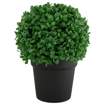 9.5" Artificial Boxwood Ball Topiary in Round Pot Unlit