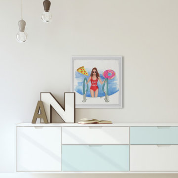 "Bae Watch" Framed Painting Print