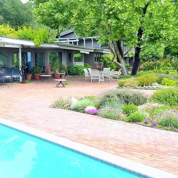 Brickwork with garden