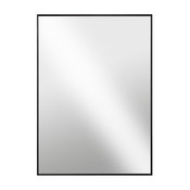 Modern Hanging Framed Wall Mounted Metal Mirror, Black Glossed Aluminum, 20x30