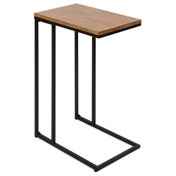 Lockridge Metal Base C-Table, Rustic Brown/Black 19x12x27