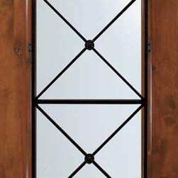Slab Single Door 96 Alder Republic 1 Panel 3/4 Lite Wrought Iron - Front Doors