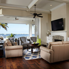Ceiling fan with coffered ceiling
