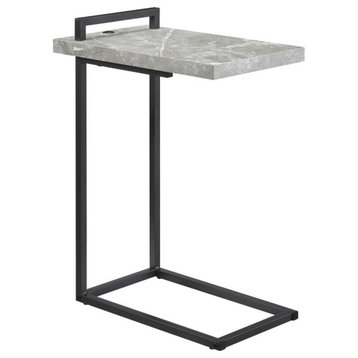 Coaster Maxwell Metal C-shaped Accent Table Cement and Gunmetal Gray