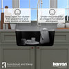Karran Undermount Quartz Composite 24" Single Bowl Kitchen Sink, Black