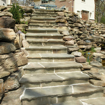 Natural Stone Landscaping including Flagstone and Bluestone Patios