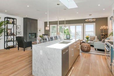 Example of a minimalist kitchen design in San Francisco