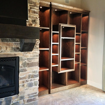 Oak Built-in Bookcases