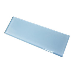 4x12 Glossy Sky Blue Subway Glass Mosaic Tiles - Home Accessories & Decor